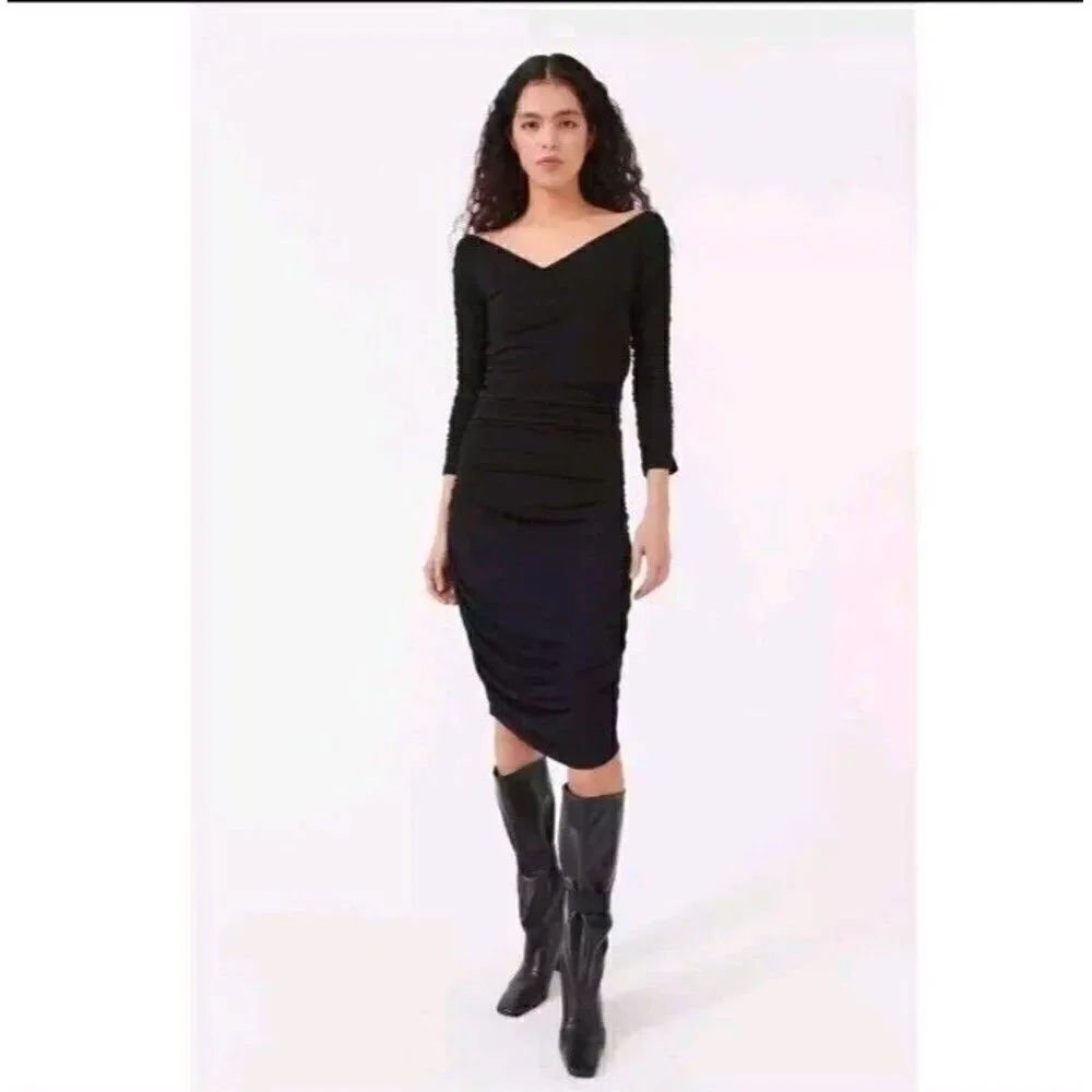 BAUM UND PFERDGARTEN Ruched Jelisa Long Sleeve Dress Women's Size Large